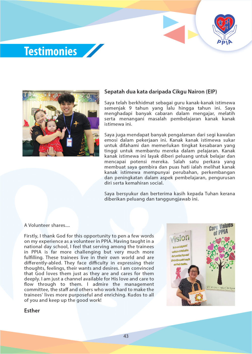 Magazine 2024 PPIA Batu Pahat Pertubuhan Perkhidmatan Intervensi Awal 峇株巴辖特殊教育中心 Early Intervention Society - Community Project of Gereja Grace Batu Pahat A044
