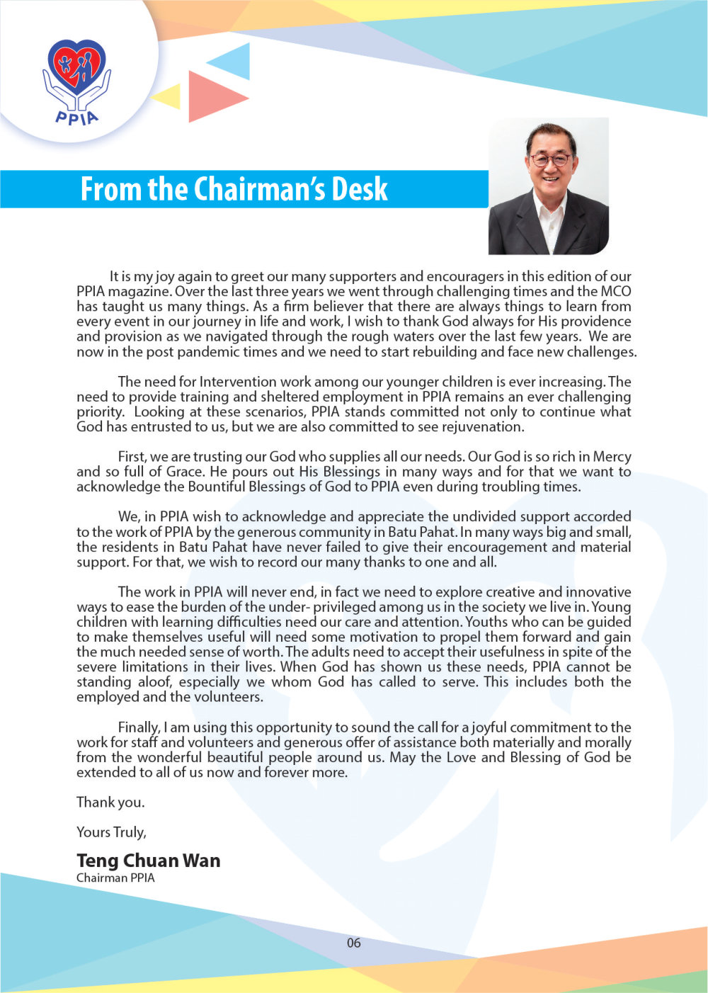 Magazine 2024 PPIA Batu Pahat Pertubuhan Perkhidmatan Intervensi Awal 峇株巴辖特殊教育中心 Early Intervention Society - Community Project of Gereja Grace Batu Pahat A008