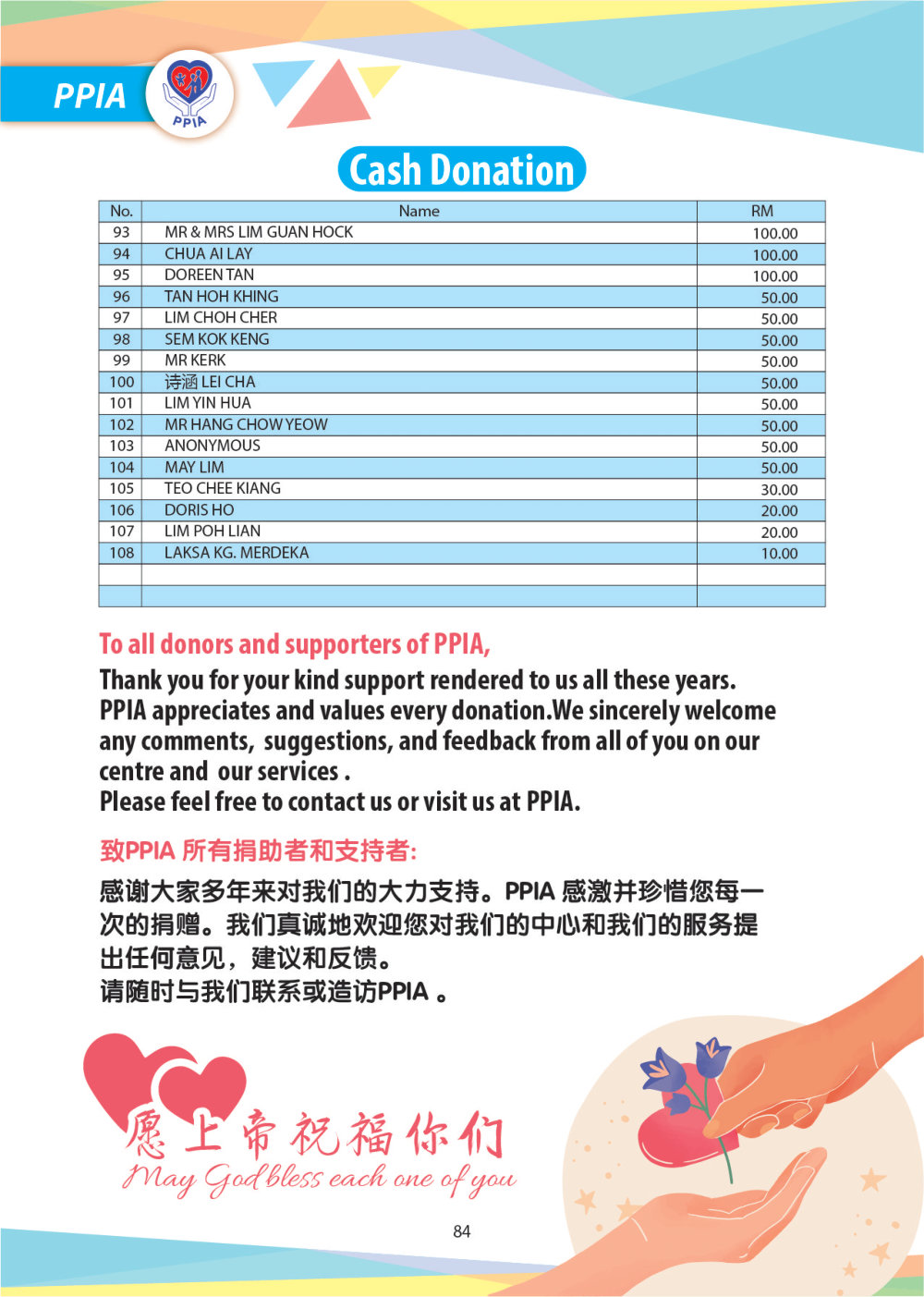 Magazine 2024 PPIA Batu Pahat Pertubuhan Perkhidmatan Intervensi Awal 峇株巴辖特殊教育中心 Early Intervention Society - Community Project of Gereja Grace Batu Pahat A086